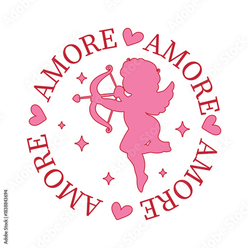 Amore  Valentine Cupid Amore T-Shirt Design