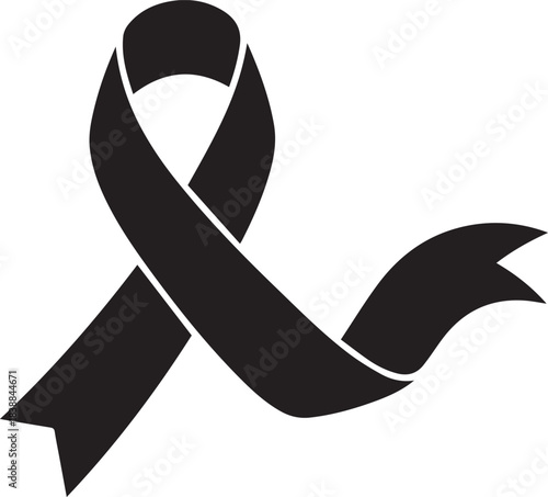 Symbolic black ribbon for aids awareness and remembrance for world aids day cause