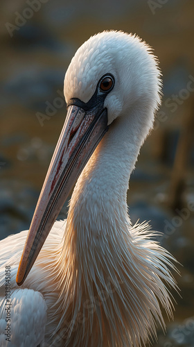 The stork dazzles with its keen gaze