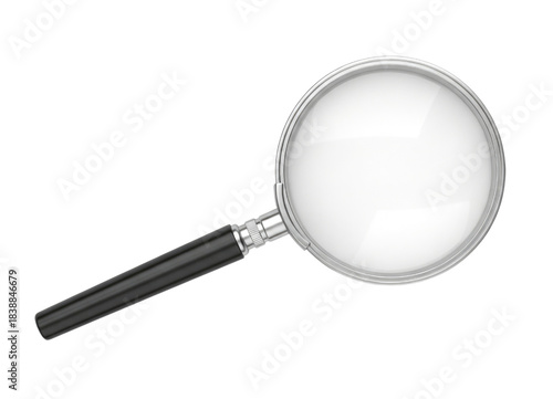 Magnifying glass with black handle transparent background cutout png