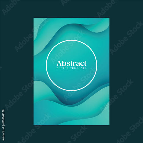 lite cyan fluid poster template vector design