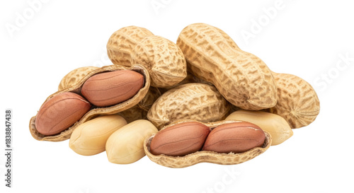 Pile of peanuts in shells transparent background cutout png