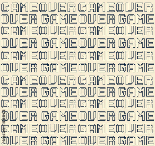 Retro Pixel “Game Over” Seamless Typography Pattern