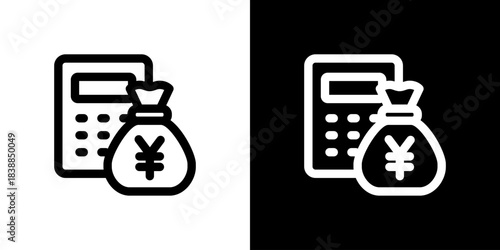 電卓とお金のアイコン（円）