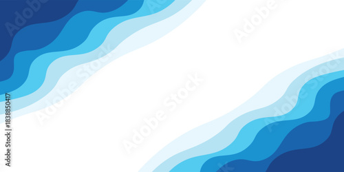 Sea waves layered vector background illustration and sea beach vector illustration.