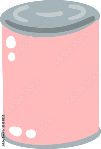cute blank label tin can food packaging vector cartoon illustration