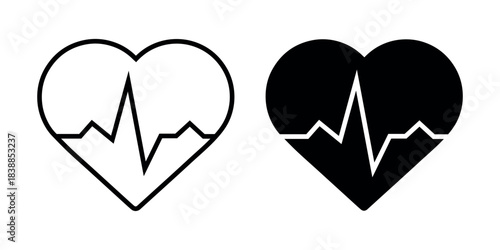 Heartbeat pulse heart icons vector design for mobile and ui
