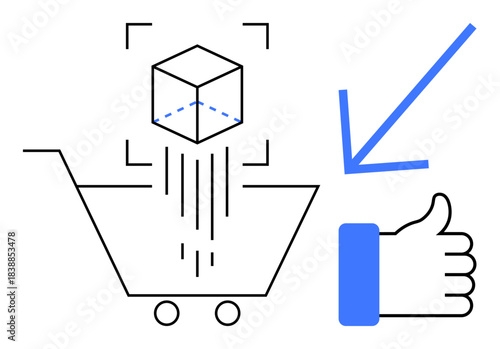 E-commerce concept. E-commerce technology for virtual product visualization and customer approval. E-commerce enhances interactive online shopping experiences. For retail, digital marketplaces