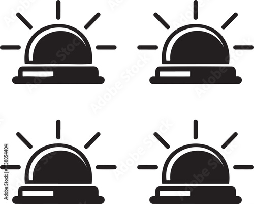 Black and White Service Bell Vectors – Notification and Attention Symbols 1
