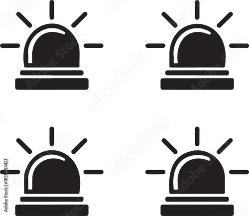 Black and White Service Bell Vectors – Notification and Attention Symbols 1