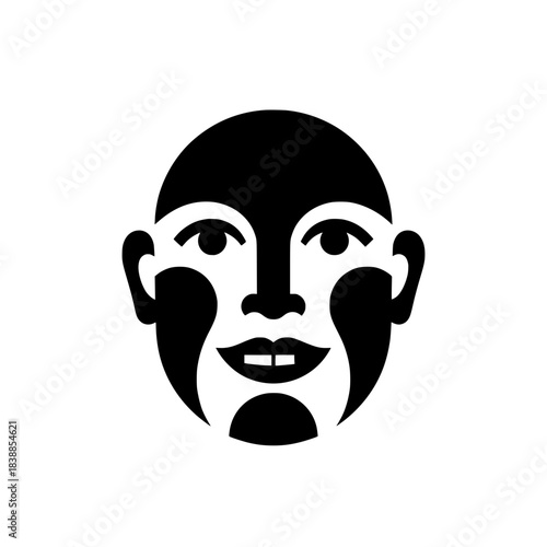Tribal Head Icon Tribal Face, Ethnic and Ancient Cultural Symbol