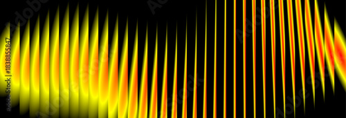Vibrant Frequency Pattern black, Orange and Yellow Energy | Digital Soundwave Intense Spectral Display
