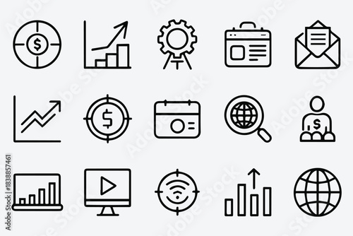 Business and Marketing Traffic Icon Set