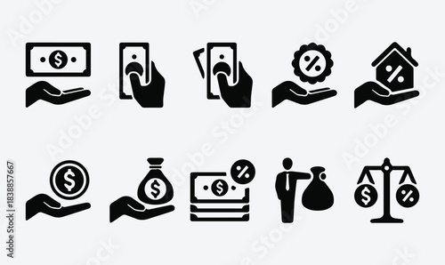 Loan and Debt Icons Set