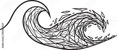 Abstract Geometric Wave Design With Sharp Edges Keywords: wave, water, ocean, sea, abstract