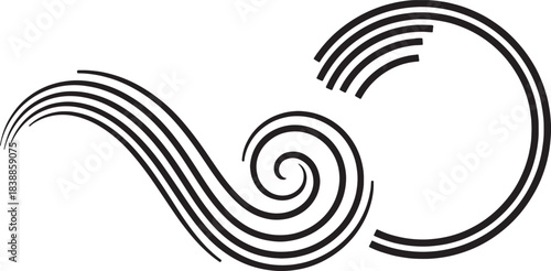 Abstract swirling lines and circles graphic design Keywords: abstract, swirling, lines, circles