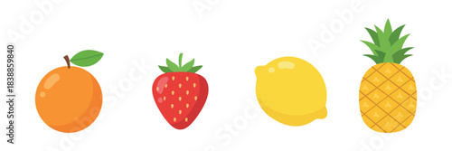 orange strawberry lemon pineapple fruit