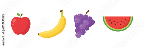 apple banana grape watermelon fruit