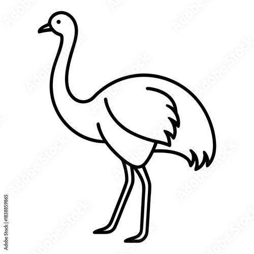vector illustration of cartoon ostrich