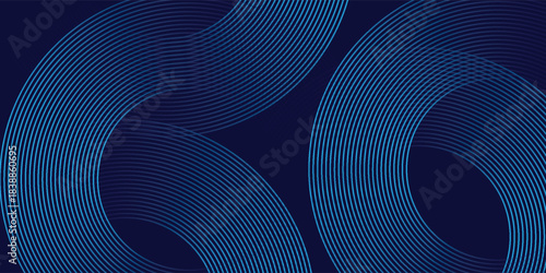 Abstract blue glowing geometric lines modern shiny blue circle lines pattern. vector illustration eps10
