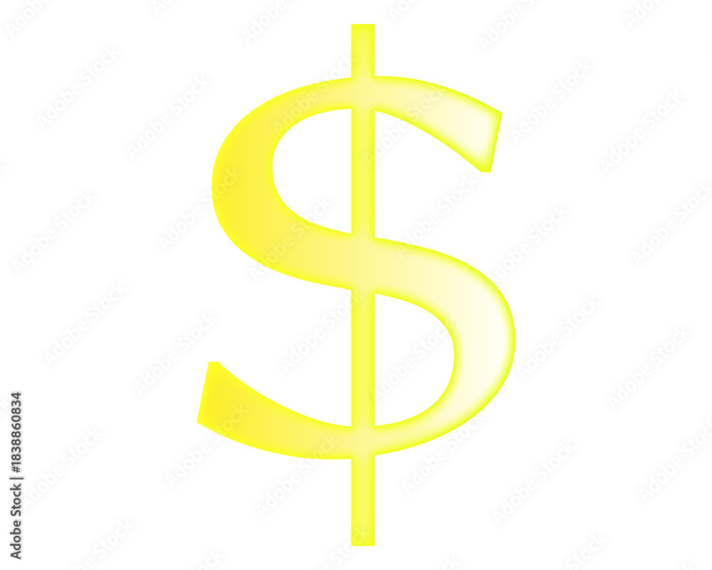 Obraz premium 3D Dollar Sign Icon Realistic Digital Design for Apps Games and Finance