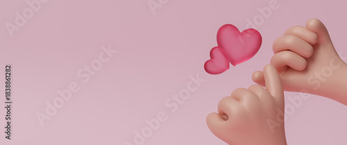Quadro em tela Happy promise day, pinky promise hands gesturing