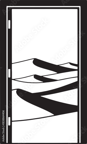 Stylized Desert Dunes Through a Rectangular Frame sand