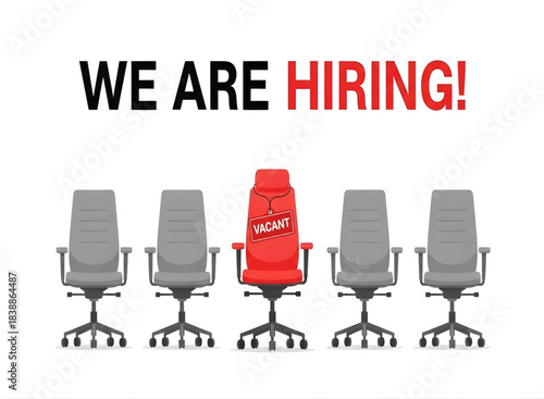 Hiring new employee concept with vacant chair