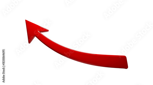 Bright red arrow pointing upwards 