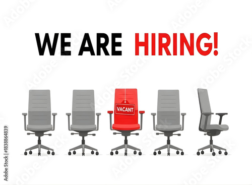 Hiring new employee concept with vacant chair