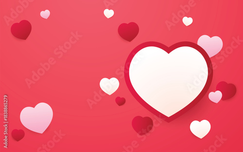 Happy Valentine's Day. Valentine label. Free space for text. Perfect for seasonal messages or text and greetings.