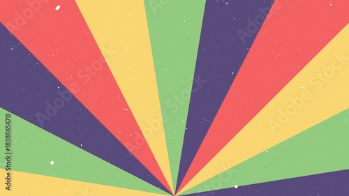 Retro sunburst radial colorful grunge texture background
