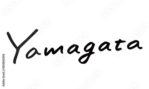 英字ロゴ「Yamagata」｜山形を柔らかな英語筆記風で表した文字デザイン