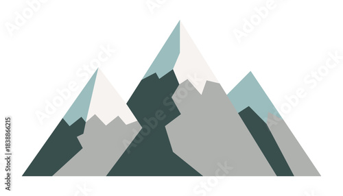 Mountain and Hill Illustration Pack – Nature, Hiking, Snowy Peaks and Rock Vector.