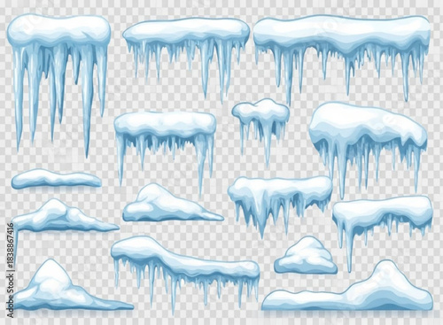 Icicle and snow caps collection