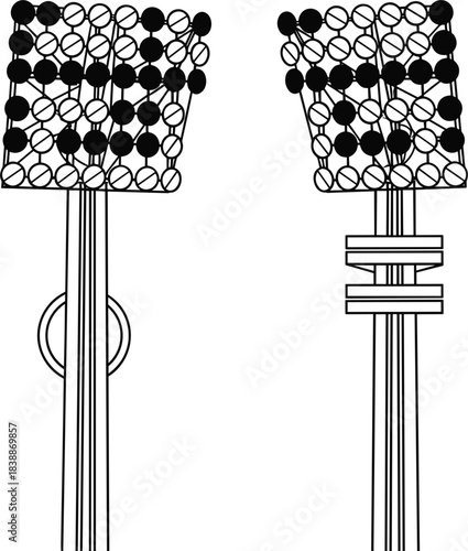 Abstract representation of a solar panel structure with circular elements solar energy renewable energy