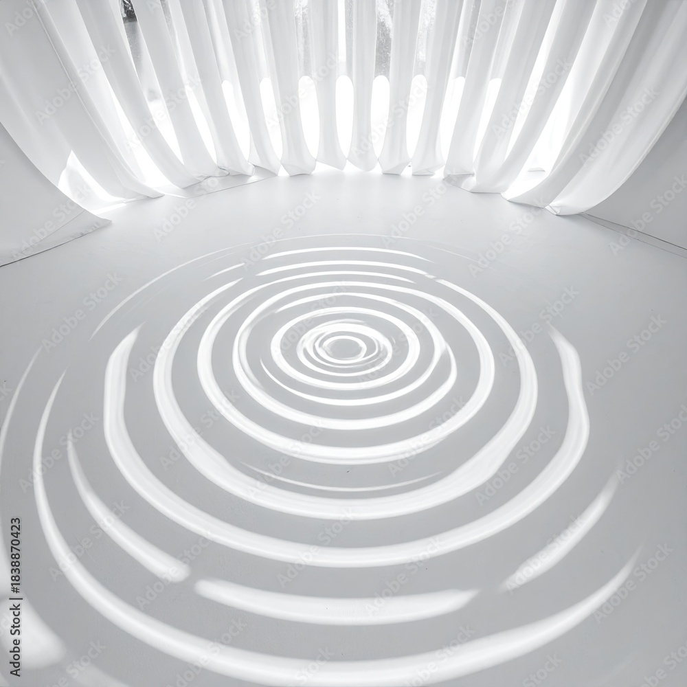 Fototapeta premium Abstract interior, white, concentric circles