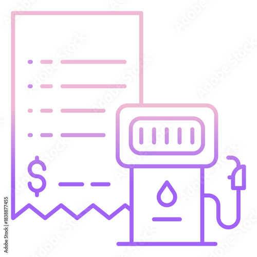 Outline Color petrol bunk bill icon