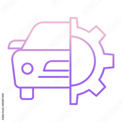 Outline Color Car settings icon