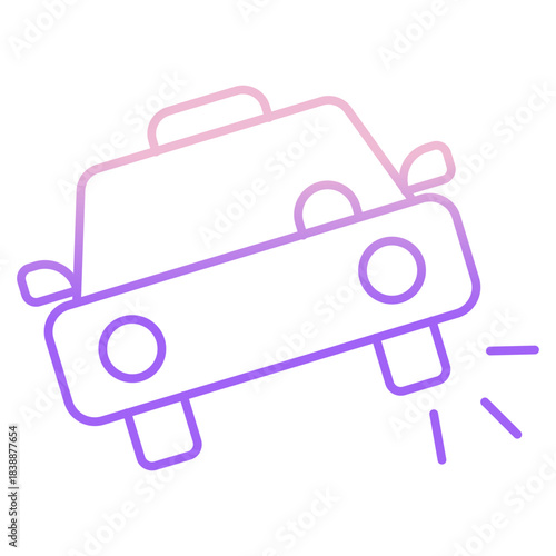 Outline Color Car tyre burst icon