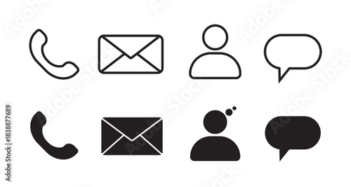Contact us icons set
