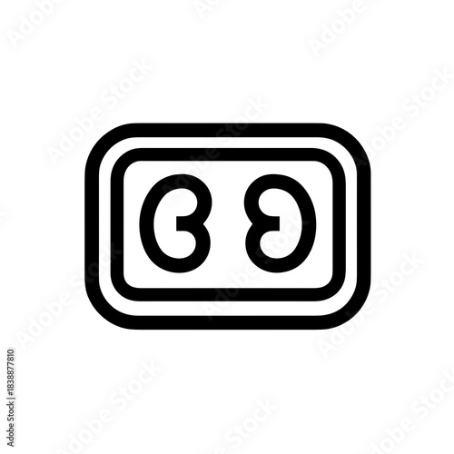 Minimalist black kidney tray icon isolated on white background representing medical equipment and surgery tools