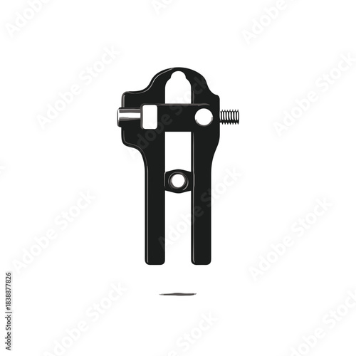 Detailed black surgical clamp icon isolated on white background representing professional medical instruments