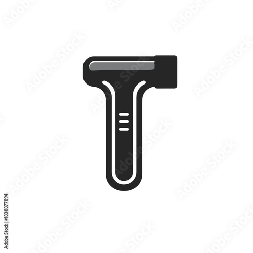 Medical laryngoscope simple black and white vector icon isolated on white background