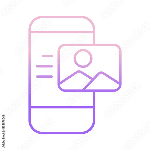 Outline Color Mobile and image icon