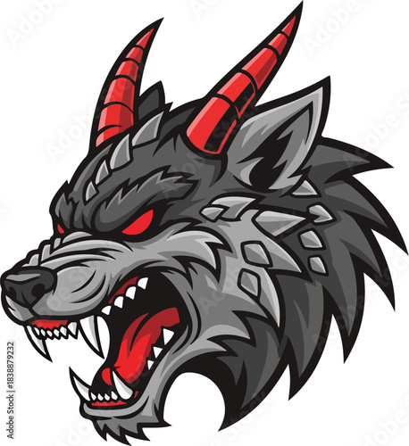 Wolf–dragon hybrid mascot head