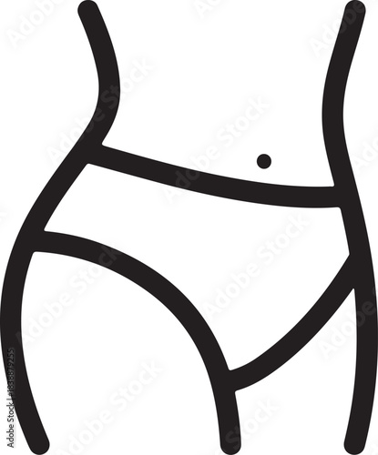 Outline of female waist and hips symbolizing body care and healthy figure