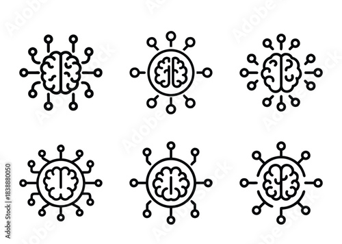 Six representations of brain connectivity and artificial intelligence network concepts