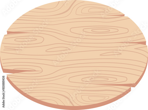 Circular old wooden board