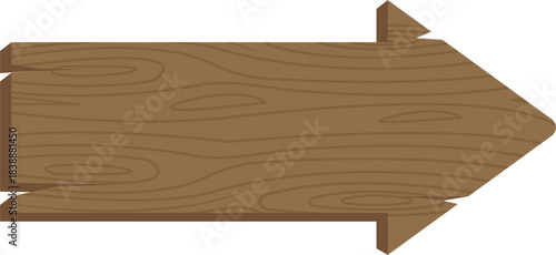 Arrow-shaped wooden sign for directions